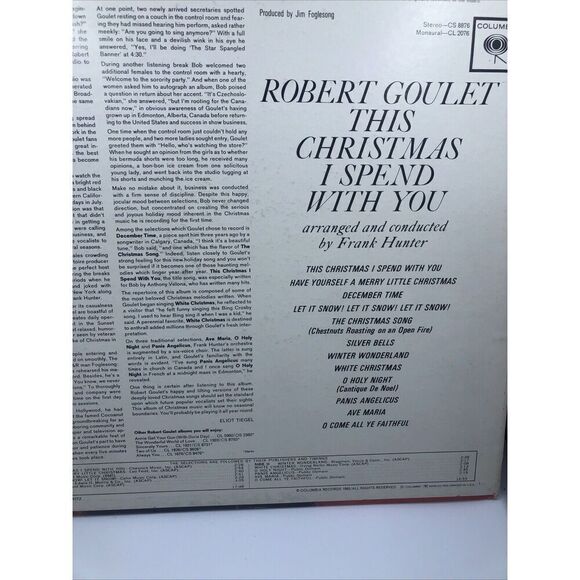 ROBERT GOULET THIS CHRISTMAS I SPEND WITH YOU 1963. Record - Picture 6 of 10